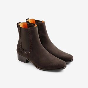 Brown Suede Womens BROGUE Chelsea Boots FROM BRITISH Brand FAIRFAX AND FAVOR NWB